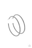 Paparazzi Resist The Twist - Black Hoop Earrings