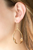 Paparazzi Twist Me Round - Gold Earrings