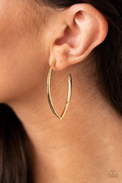 Paparazzi Point Blank Beautiful - Gold Hoop Earrings