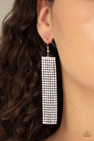 Paparazzi Top-Down Shimmer - White Earrings