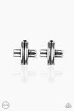 Paparazzi Couture Crossover - Silver Clip-On Earrings