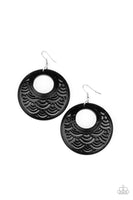 Paparazzi Tropical Canopy - Black Wood Earrings