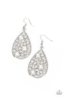 Paparazzi Bauble Burst - White Earrings