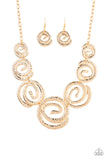Paparazzi Statement Swirl - Gold Necklace