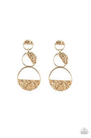 Paparazzi Triple Trifecta - Gold Post Earrings