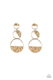 Paparazzi Triple Trifecta - Gold Post Earrings
