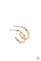 Paparazzi Irresistibly Intertwined - Gold Hoop Earrings