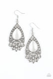 Paparazzi Majestically Malibu – White Earrings