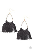Paparazzi Tassel Treat - Black Earrings
