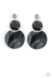 Paparazzi Miami Mariner - Black Earrings