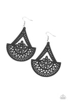 Paparazzi Tiki Sunrise - Black Wood Earrings