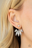 Paparazzi Stunningly Striking - White Post Earrings