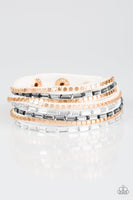 Paparazzi This Time With Attitude - White Wrap Bracelet