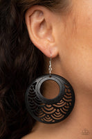 Paparazzi Tropical Canopy - Black Wood Earrings