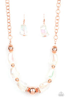 Paparazzi Iridescently Ice Queen - Copper Necklace