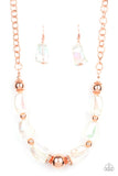 Paparazzi Iridescently Ice Queen - Copper Necklace