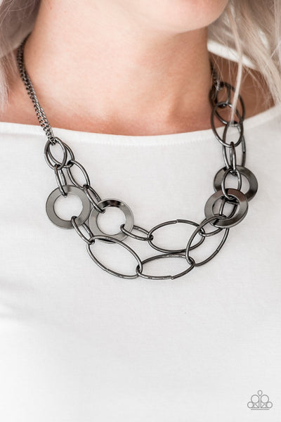 Paparazzi Metallic Maverick - Black Necklace