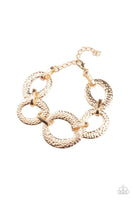 Paparazzi STEEL The Show - Gold Bracelet