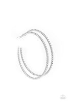 Paparazzi Resist The Twist - Silver Hoop Earrings