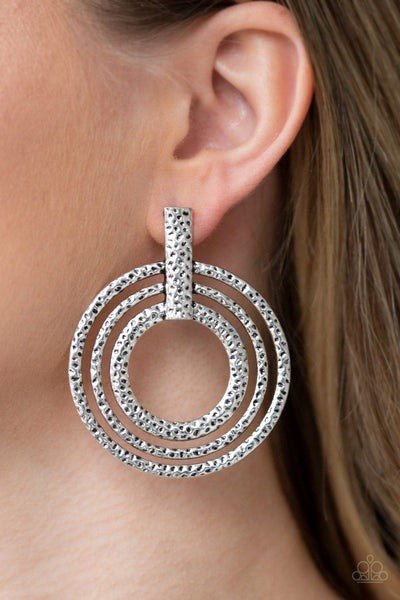 Paparazzi Ever Elliptical - Silver Post Earrings