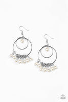 Paparazzi New York Attraction - White Earrings