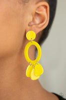 Paparazzi Sparkling Shores - Yellow Post Earrings