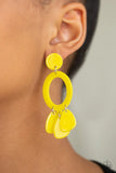 Paparazzi Sparkling Shores - Yellow Post Earrings