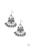 Paparazzi Teardrop Tempo - Silver Earrings