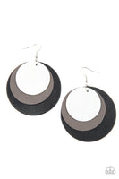 Paparazzi LEATHER Forecast - Black Earrings