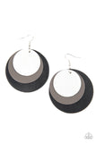Paparazzi LEATHER Forecast - Black Earrings