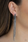 Paparazzi Radio Waves - Black Post Earrings