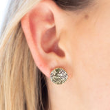 Paparazzi Bright As A Button - Brass Post Earrings