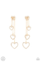 Paparazzi Falling In Love - Gold Post Earrings