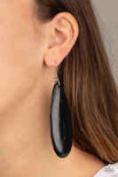 Paparazzi Tropical Ferry - Black Wood Earrings