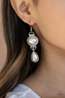 Paparazzi Icy Shimmer - White Earrings