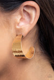 Paparazzi Flatten The Curve - Gold Hoop Earrings