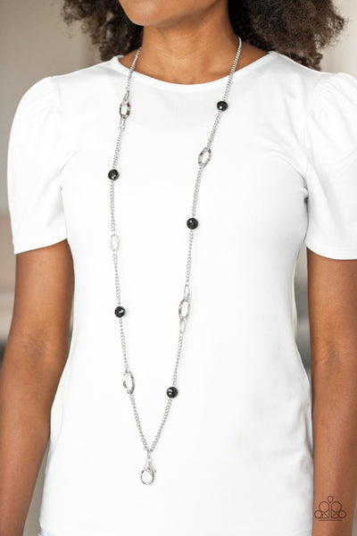 Paparazzi Duchess Dazzle - Black Lanyard Necklace