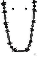 Paparazzi Cozumel Coast - Black Wood Necklace