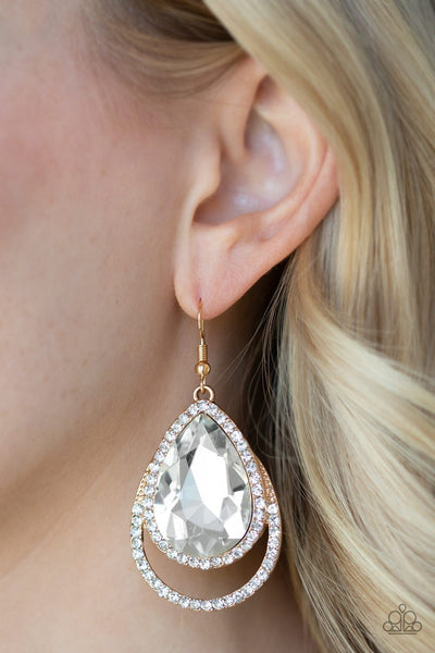 Paparazzi Famous - Gold Earrings