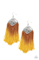 Paparazzi DIP The Scales - Yellow Earrings