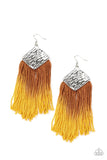 Paparazzi DIP The Scales - Yellow Earrings