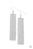 Paparazzi Top-Down Shimmer - White Earrings