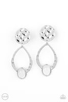 Paparazzi Opal Obsession - White Clip-On Earrings