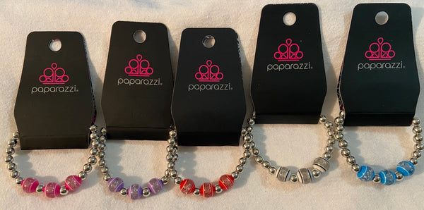 Paparazzi Starlet Shimmer Three Bead striped bracelets