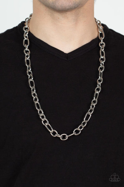 Paparazzi Ringside Throne - Silver Men’s Necklace