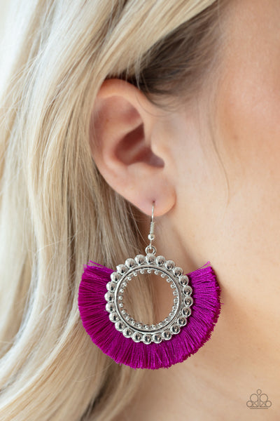 Paparazzi Fringe Fanatic - Purple Earrings