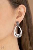 Paparazzi Broker Babe - Silver Clip-On Earrings