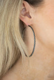 Paparazzi Resist The Twist - Black Hoop Earrings