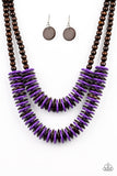 Paparazzi Dominican Disco - Purple Wood Necklace