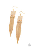 Paparazzi Dramatically Deco - Gold Earrings